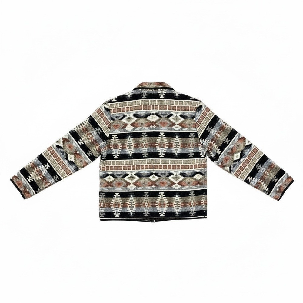 Jane Ashley Womens Tapestry Jacket M Aztec‎ Southwestern Boho Geometric Vintage - Picture 3 of 7